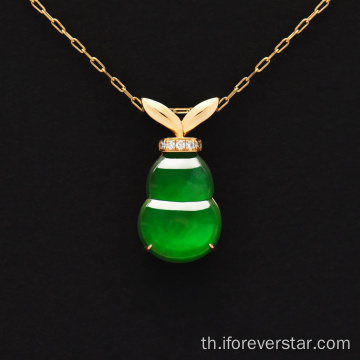 สีเขียวสีเขียวน้ำแข็ง jadeite cucurbit charms